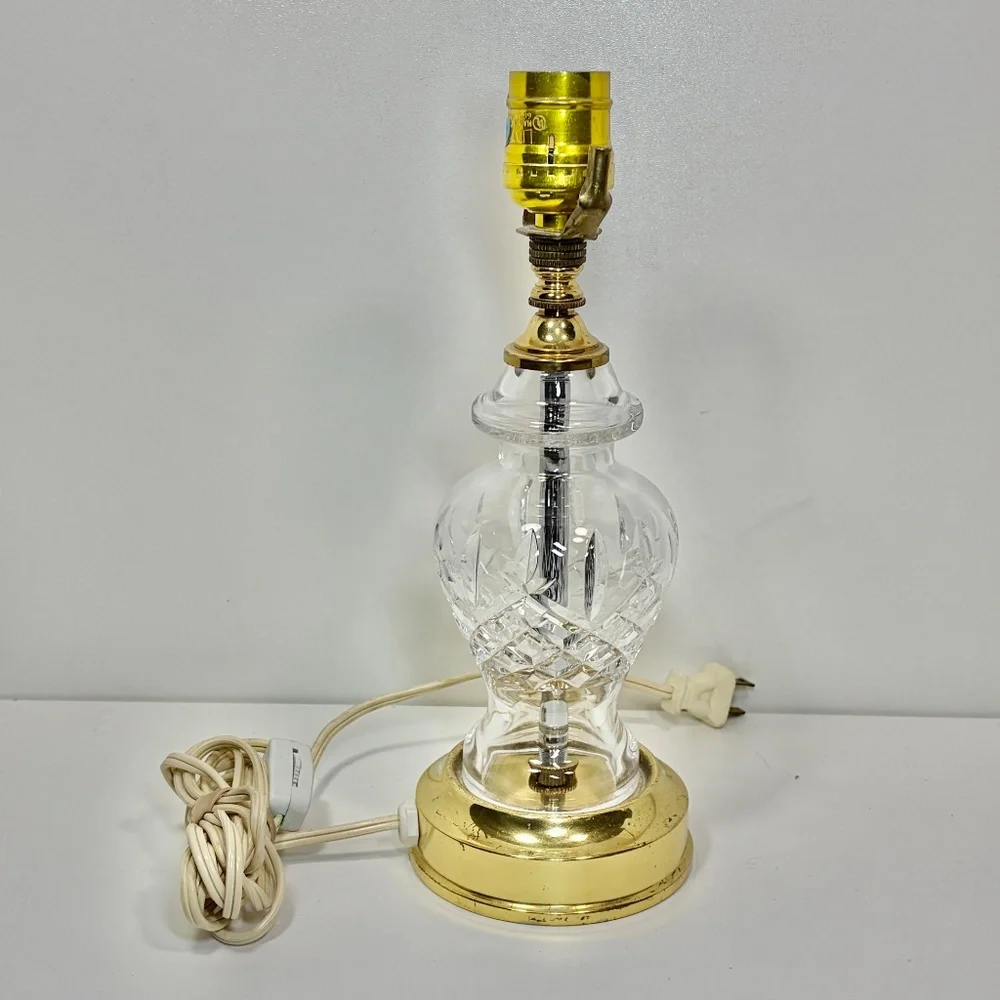 Vintage Crystal Glass Waterford Araglin Desk Bedside Table Lamp 10.5